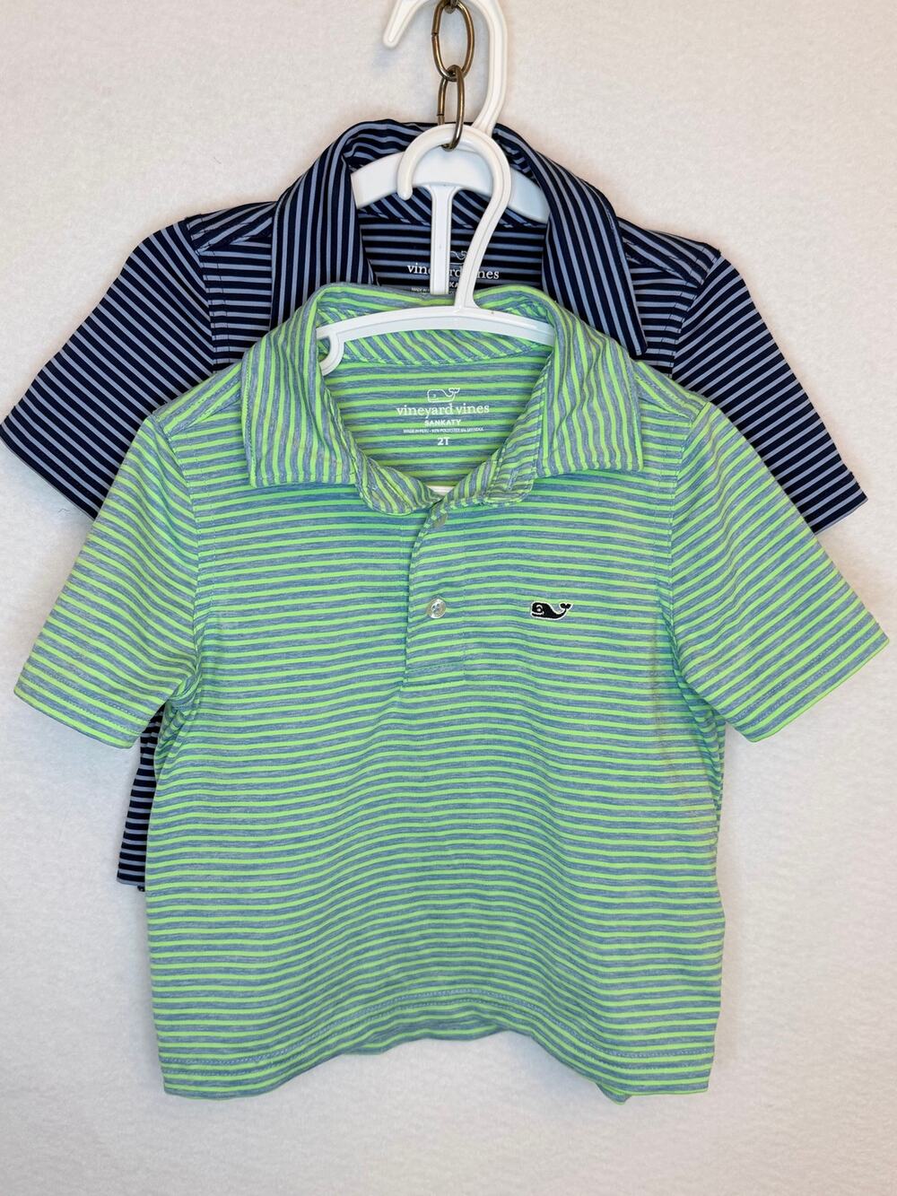 Vineyard Vines Boys 2T Sankaty Performance Polo Shirts Lot of 2 Striped